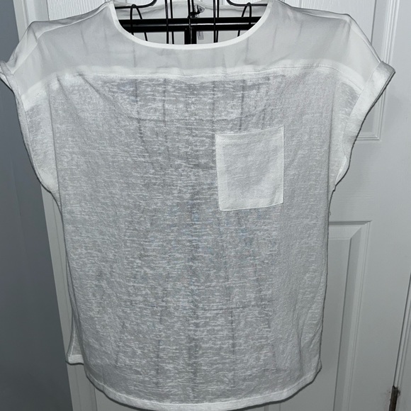 Capsule Tops - Capsule white sheer top with pocket